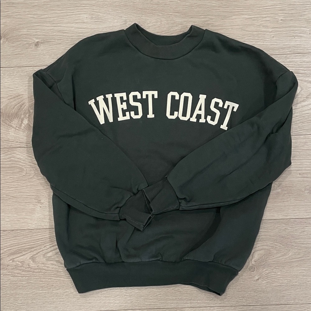 Oak and Fort West Coast Dark Green Sweatshirt Crew Neck